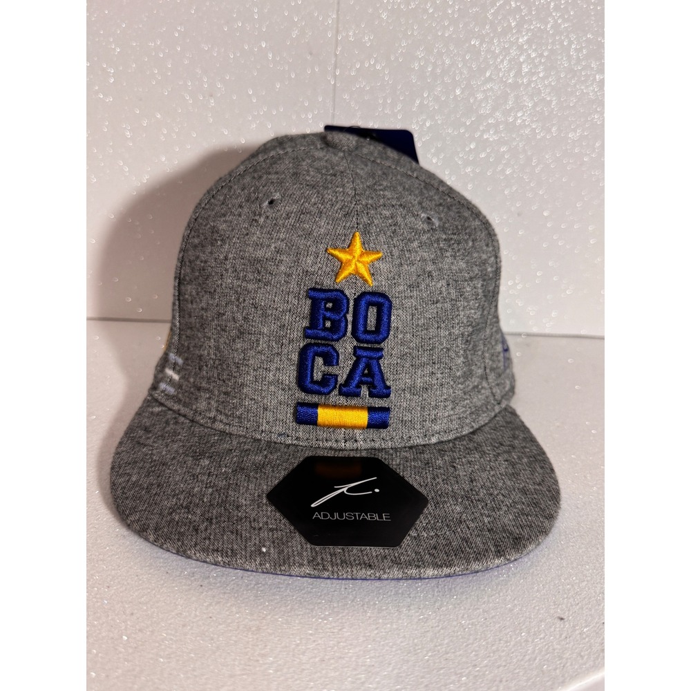 Boca Juniors CABJ Official Licensed Snapback Hat Heather Gray Adjustable Cap